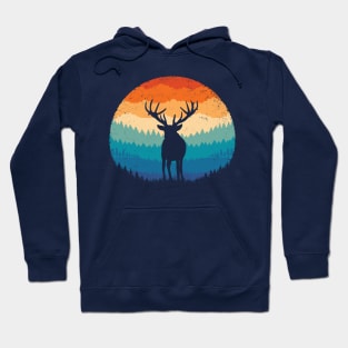 Retro Mountain Deer Hoodie